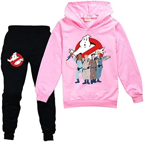 Leorz Child Pullover Outfit Ghostbusters Housidies и Patагер панталони костум за момчиња девојчиња 2 парчиња сет на џемпери за