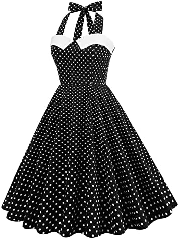 Женски гроздобер полкови облеки во 1950 -тите Одри Хепберн, запрено, без ракави на вратот, ретро фустани, коктел забава, замав фустан