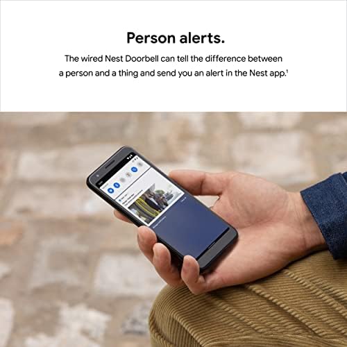 Google Nest Doorbell-Порано Гнездо Здраво-Видео Doorbell со 24/7 Стриминг-Паметна Камера На Вратата За Дома Со HDR Видео, HD Разговор И Слушање,