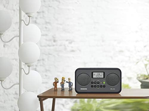 Sangean PR-D19BK FM Stereo/AM дигитално подесување Преносно радио со заштитен браник и ADP-PRD18 Адаптер за напојување со моќност за модели