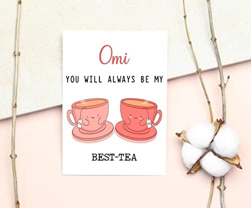 Gavinsdesigns omi секогаш ќе бидете мојата најдобра чаша - смешна картичка за пено - најдобра чај картичка - картичка за Денот на мајката -