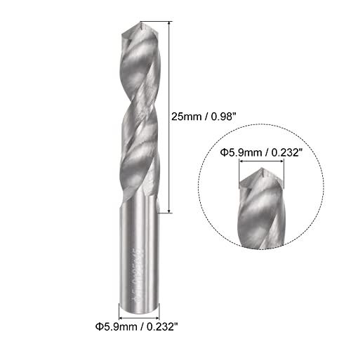 uxcell Цврст Карбид Пресврт Вежба Битови, 6mm C2/K20 Волфрам Карбид Директно Стебло Спирала Флејти Дупчење Машина