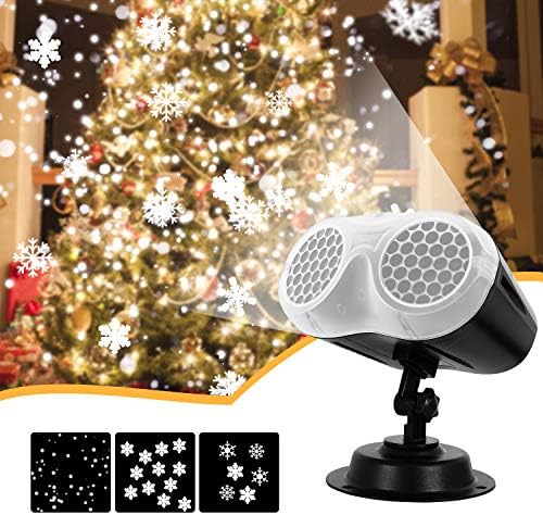 Светла на Божиќни проектори, Unifun Undgrade Dynamic Snowflake Projector Lights, шоу за снежни врнежи, водоотпорен, за Божиќ, Ноќта на вештерките,