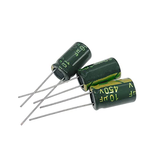 Cermant 10PCS 450V 10UF кондензатор 10x17mm Електролитски кондензатори со висока фреквенција алуминиум за ТВ, ЛЦД монитор, Игра