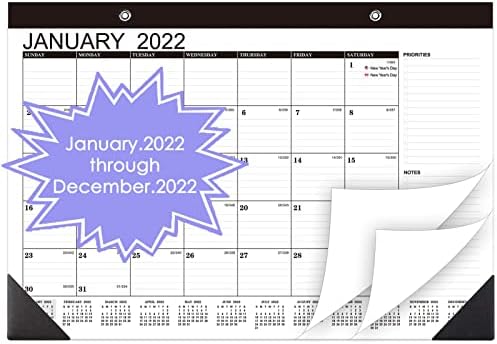 2022 Календар За Подлога За Биро 12 Месечно Биро/Ѕиден Календар Јануари 2022-Декември 2022 17 х 12 Дебели Страници Дневен Планер за Закажување