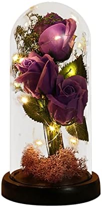 Подарок за Денот на вineубените, украс за роза, транспарентна акрилна покривка, емитувајќи декорација на креативно светло за емитување