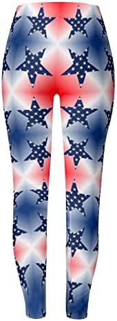 Американски хеланки на знамето Controlенски стомак контрола патриотско американско знаме џогер панталони лесни задникот за кревање