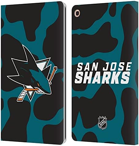 Дизајн на глава за глава официјално лиценциран NHL Plain San Jose ајкули од кожа на паричникот на паричникот, компатибилен со табулаторот