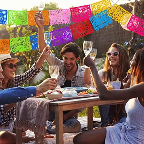 ЏОХАУС 2пакувајте Мексикански Банер За Забави, 18 Стапки Пластичен Банер За Фиеста Синко Де Мајо Диа Де Лос Муертос Ден На Декор