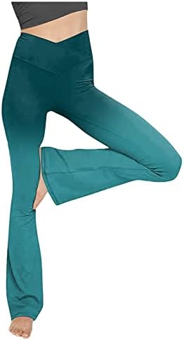 Панталони со јога со високи половини за жени, јога панталони Контрола на стомакот, кој работи со 4 патни лежишта за јога