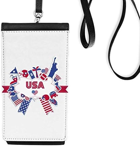 Прослава на Денот на независноста на знамето на САД Телефонски чанта што виси мобилна торбичка црн џеб