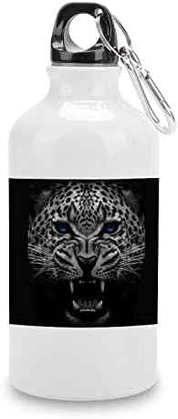 Лут јагуар во темно алуминиумско шише со вода бело спортско шише за патување со шише со вода со шише со тока и капаче за пресврт