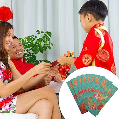 ТОЈАНДОНА 8 парчиња Кинески Црвени Пликови Среќни Пликови Новогодишни Пликови За Пари Година На Волот Хонг Бао Парични Пакети За Набавки На Пролетниот
