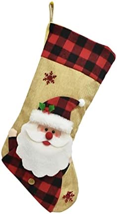 Yi-gog 18 Божиќно порибување класични големи чорапи, симпатична елка Санта Снежаман Божиќ Божиќна порибна порибување почувствувајќи