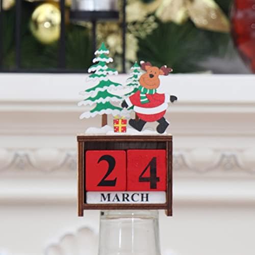Божиќни Дрвени САМОСТОЈНИ Орнаменти Календар За Одбројување Стар Снешко Божиќни Украси Украси Подароци Светкав Украс Фризер Украс Од Снегулка