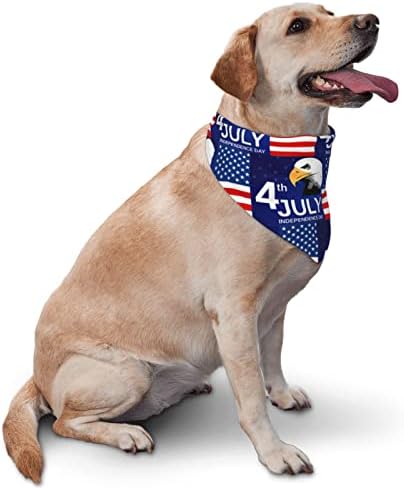 Среќен 4 -ти јули Ден на независност кучиња бандани миленичиња шал триаголник биб момче девојче прилагодливи додатоци за керчи за мало средно