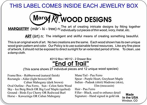 Маркарт Американски индиски дрвени уметнички накит кутии и подарок - Рачно изработен САД - неспоредлив квалитет - уникатен, ниту