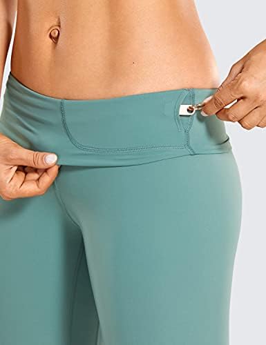 CRZ јога женско голо чувство на тренингот Capris Healgings 19 “ - Компресија на теретана Контрола на стомакот за јога капри панталони