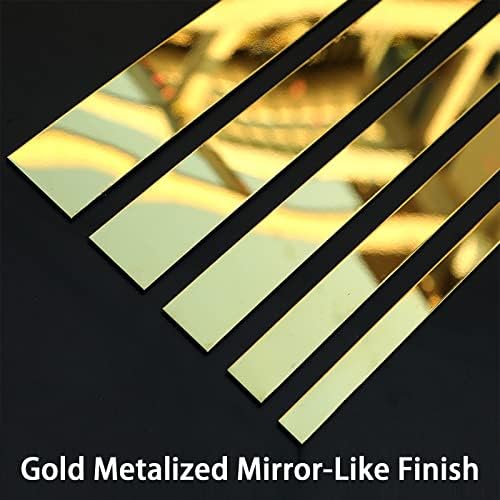 Обликување и wallид трим | Злато метализирано огледало како финиш, дизајн на кора и стап, 16,4 стапки x 3,9 во [не'рѓосувачки челик]