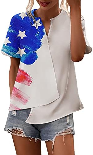 4-ти јули кошули жени во САД маички со знаме Неправилни пом