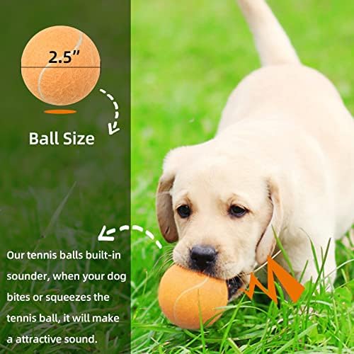 ПУЛЕБО Пискливи Тениски Топчиња за Кучиња од 12 Пакувања-2,5 Портокалово Куче Тениско Топче Играчка Интерактивни Кучиња Пискливи Топки