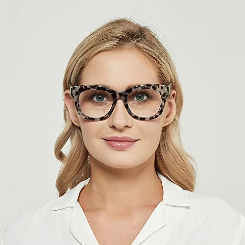 Џису Преголеми Очила За Читање За Жени, Мода Опра Стил Голем Сино Светло Блокирање Читателите