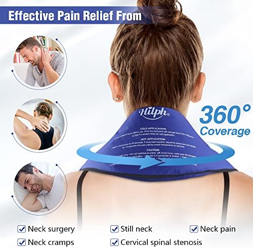 Gel Gel Gel Gel Cold Pack Заврши леден пакет за олеснување на болката во вратот и рамото, терапијата со целосна компресија на грлото на