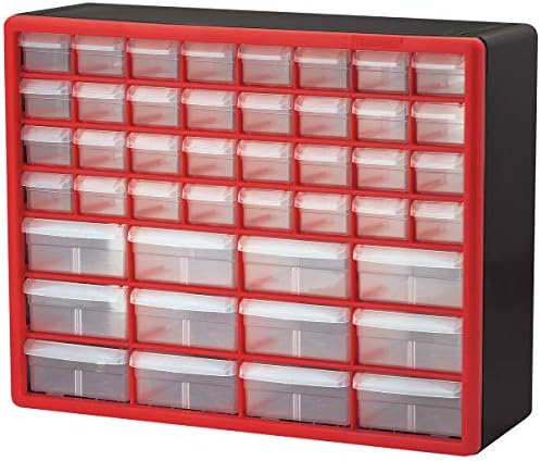 АКРО-МИЛС 10164 64 фиока за пластични делови за складирање на пластични делови и занаетчиски кабинет, 20 x 15,75, црна и 10144,