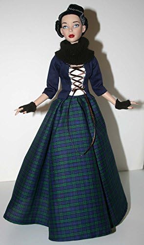 Outlander Scottish Claire Claire Облека за печатена шема за шиење за 16 шик кукли за тело