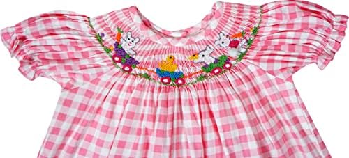 Бебе новороденче дете Мали девојчиња пролет Велигденски зајаче јајца класични измамени фустани, рачно изработени памучни безвременски