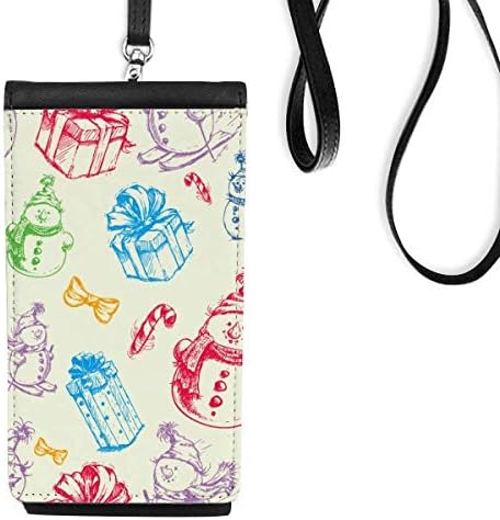 Фестивал на подароци МАС Снежен човек Телефонски чанта што виси мобилна торбичка со црн џеб
