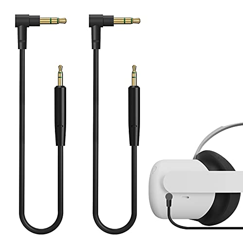 Geekria QuickFit VR краток аудио кабел компатибилен со Oculus Quest 2, HTC виртуелна реалност слушалки, 3,5 mm машки до 2,5 mm