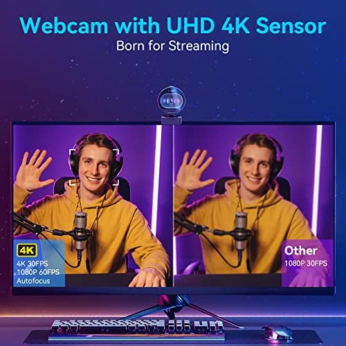 Bluetooth звучник - звучник на конференцијата EMEET LUNA LITE & 4K Webbam со микрофон, EMEET S600 Ultra HD 60FPS веб -камера за
