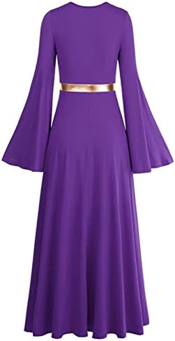 Elенски женски пофалби танцувачки фустан металик половината долга замав литургиско обожавање црковна облека облечена лирска танцувачка облека