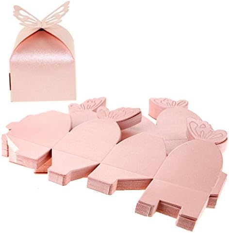ПЕЕ Ф ООД 50 парчиња Розова Прекрасна Свадба Пеперутка Корист Подарок Бонбони Кутии