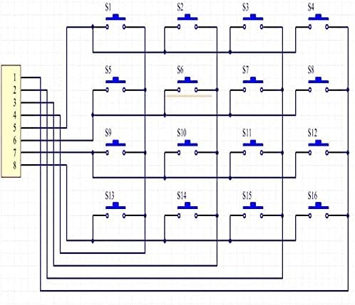 2pcs/lot 4 * 4 Матрикс 16 тастатура за тастатура на тастатурата за тастатура со тастатура 16 копче MCU 8pin 4x4 микро прекинувач