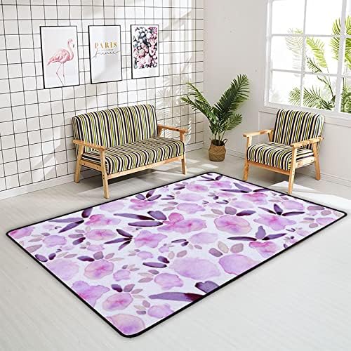Ползички тепих играат душеци розови и виолетови цвеќиња за дневна соба спална соба едукативна подот, подрачје, килим 80x58inch