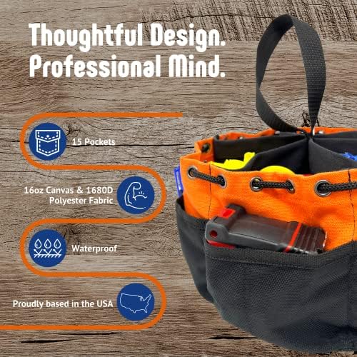 МУЕЛ мали делови торба со падобран - Организатор за влечење на џеб - Трајна и водоотпорна алатка торбичка