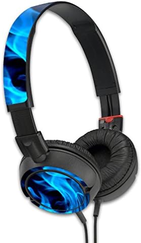 Moidyskins кожата компатибилна со Sony MDR ZX100 слушалки налепници Скини сини пламен