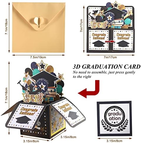 Јункинг 3д Картичка За Дипломирање-Промовирање Комуникација Картичка За Подарок За Дипломирање, Рачно Собрана Поп-Ап Картичка За Подарок,