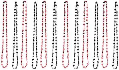 Beistle Картичка Костум И Коцки Казино Ѓердани 12 Парче Партија Мониста Фаворизира, 33, Црна/Црвена