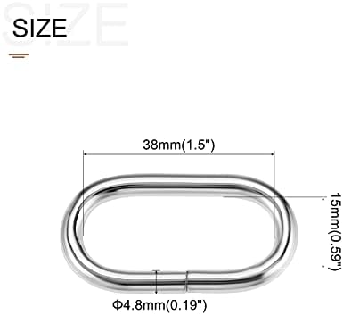 Металиксичност метални овални прстенести токи од 6 парчиња, овални прилагодувачи на слајд - за кожни чанти за чанти за чанти за