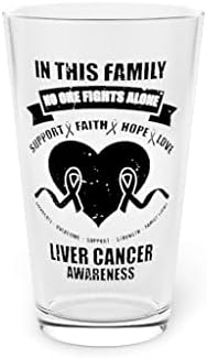 Пиво Стакло Пинта 16oz Новина Ова Семејство Ја Надминува Поддршката Свеста За Рак На Црниот Дроб Смешен Хепатален 16oz