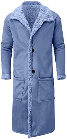 Xxbr руно долго кардиган палто за мажи, отворено предно копче Туника волна ровови палта меки зимска топла надворешна облека