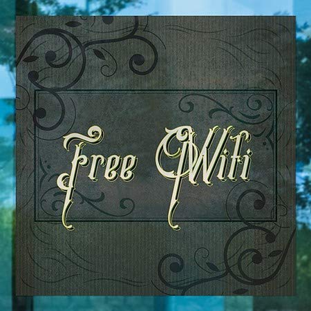 CGSignLab | Бесплатна WiFi -викторијанска рамка Влечење на прозорецот | 24 x24