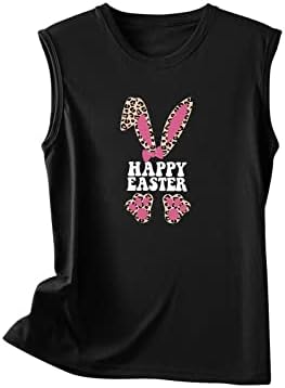Женска смешна маица за печатење на велигденски јајца Велигденски јајца Симпатични кошули без ракави летни обични графички мета