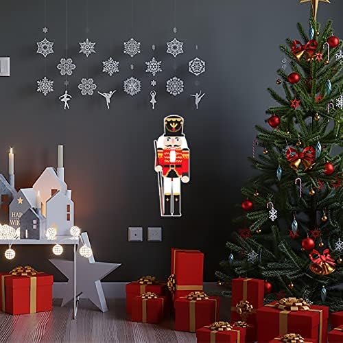 Божиќни украси Qsum Оревокршач, 2 парчиња оревчери за оревчести магнети рефлектирачки фрижидер налепница Божиќна забава подароци
