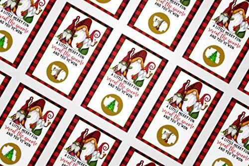 Olоли Гном гребење картички за игри Божиќни забавни игри - билет за рафла за празници - групи за цртање награди - црвена и црна боја