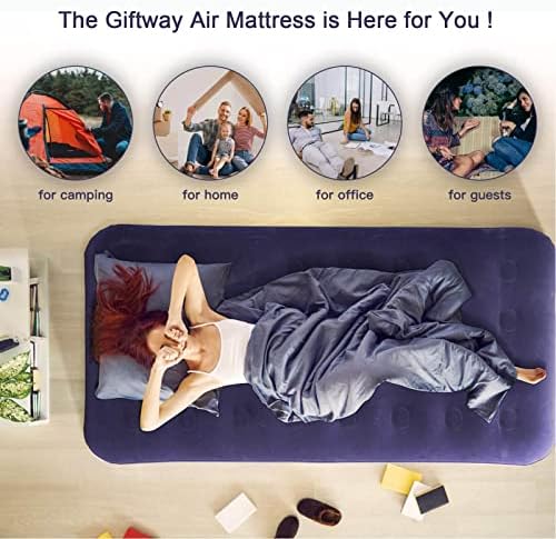 Подарок Двоен душек за кампување со големина - 9 Подигната душек за надувување Преносен удобност се пробие воздушно поплочено со комплет