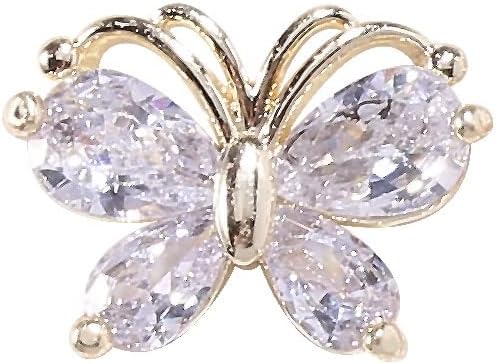 10 парчиња легура пеперутка цирконска уметност уметност Rhinestone 3D злато сребро сјајно дијамантски нокти уметнички скапоцени камења Butterfies